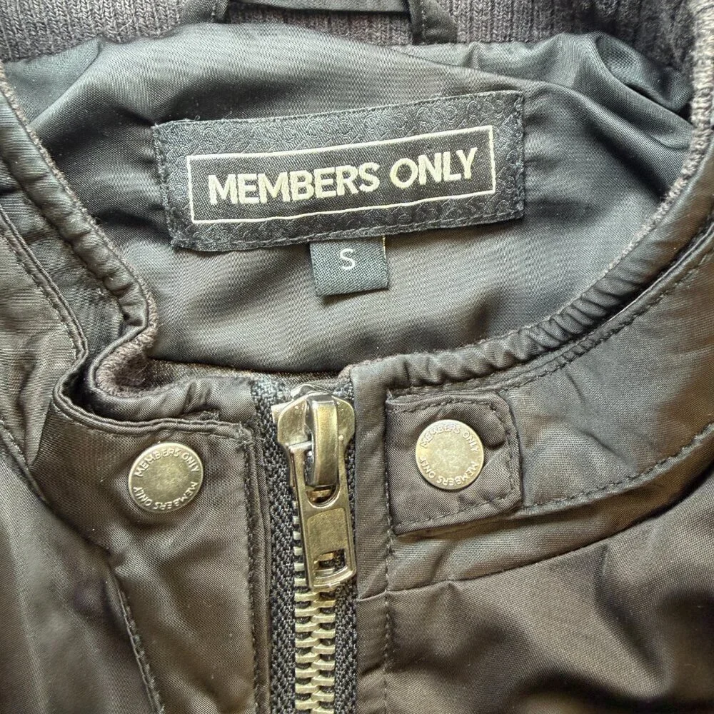 MEMBERS ONLY Classic Iconic Racer Black Satin Jacket Small
